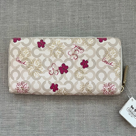 NWT COACH Waverly Floral Zip Wallet 45051 - Picture 4 of 9